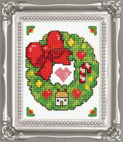 Wreath Counted Cross Stitch Kit with Frame