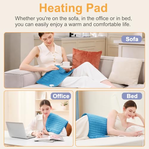 Image of Heating Pad,Electric Heating Pads,Heating Pad for Back,Blue,24x12 Inch