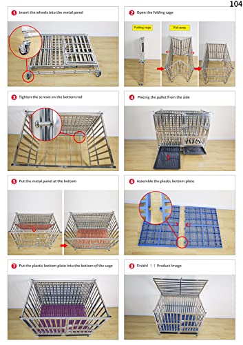 Eiiel Large Stainless Steel Dog Crate Xl 43 Inch Indoor Kennel Cages And Playpen For Training Large Dog Outdoor With Double Door #TOP6