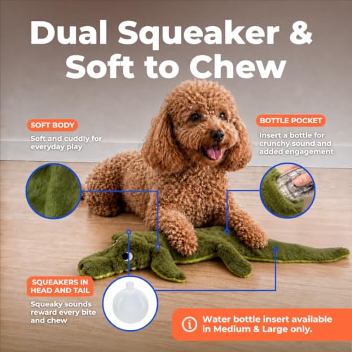 Best Pet Supplies 2-in-1 Stuffless Squeaky Dog Toy - Alligator, Medium by Best Pet Supplies - Used condition - Image 3