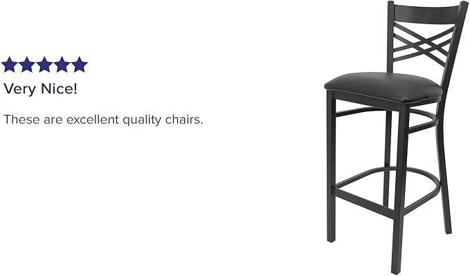 Butaco Bar Metal Flash Furniture X Negro Vinilo miniatura 4