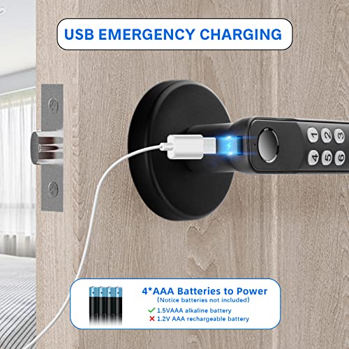 Gavdhe Fingerprint Door Lock,Biometric Door Lock Keyless Entry Door Locks With Silicone Keyboard,Smart Door Knob With100 Sets Biometric Fingerprints,50 Passwords For Home, Office, Apartment #TOP6