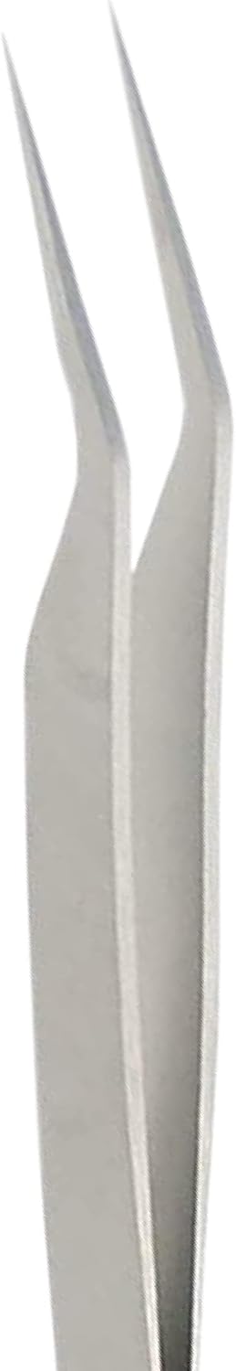 Rubis Stainless Steel Eyelash Tweezers with Angled Tips for Attaching False Eyelashes, 1K7ANG02,Rubis Switzerland Swiss Made World Renowned Precision