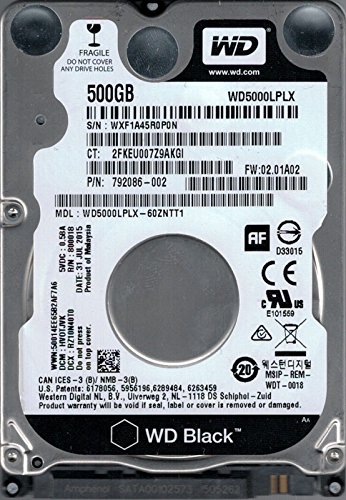 Western Digital WD5000LPLX-60ZNTT1 DCM:HVOTJVK WXF1A 500GB