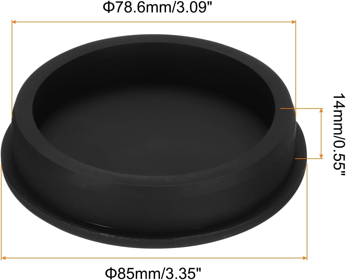 MECCANIXITY High Temp Silicone Plug Mount Dia 78.6mm/3.09 Inch T Shaped Rubber Stopper Hole Plugs for Powder Coating Plating Waterproof Sealing Plugs Black Pack of 1(OD 85mm/3.35 Inch)