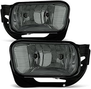 AKKON - For Smoked 09-12 Dodge RAM 1500/10-18 2500 3500 Bumper Fog Lights Pair w/Bulbs, Bracket Replacement