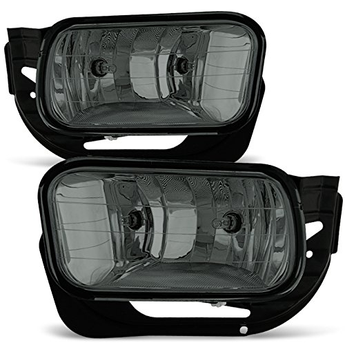 AKKON - For Smoked 09-12 Dodge RAM 1500/10-18 2500 3500 Bumper Fog Lights Pair w/Bulbs, Bracket Replacement