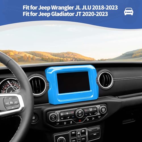 RT-TCZ for Jeep JL Center Console Radio Display Panel Trim Cover for Jeep Wrangler JL JLU Gladiator JT 2018-2023 Light Blue Interior Accessories 7 inch by RT-TCZ - Used condition - Image 5