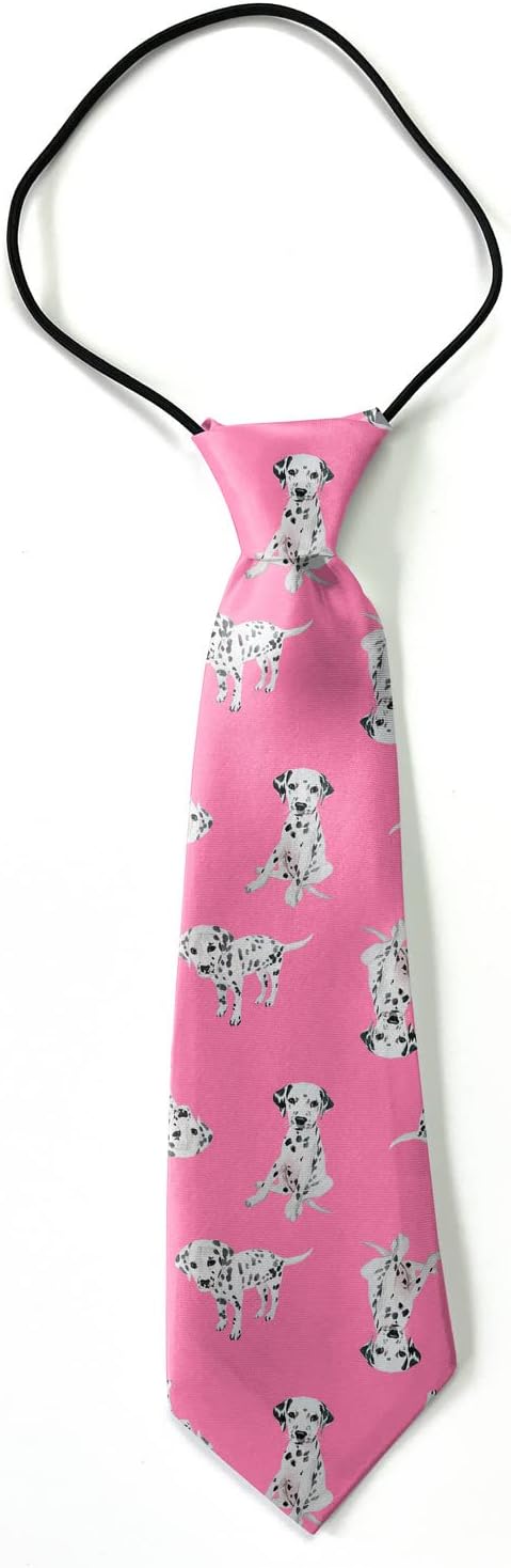 Toddler Size (Dalmatian Watercolor) Pre-Tied Adjustable Novelty Necktie, Fashion Conversational Neck Strap Ties for Boys and Children, for Wedding Parties Events