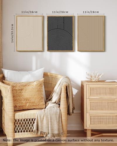 Mid-Century Modern Geometric Wall Art - Framed Decor - Image 3