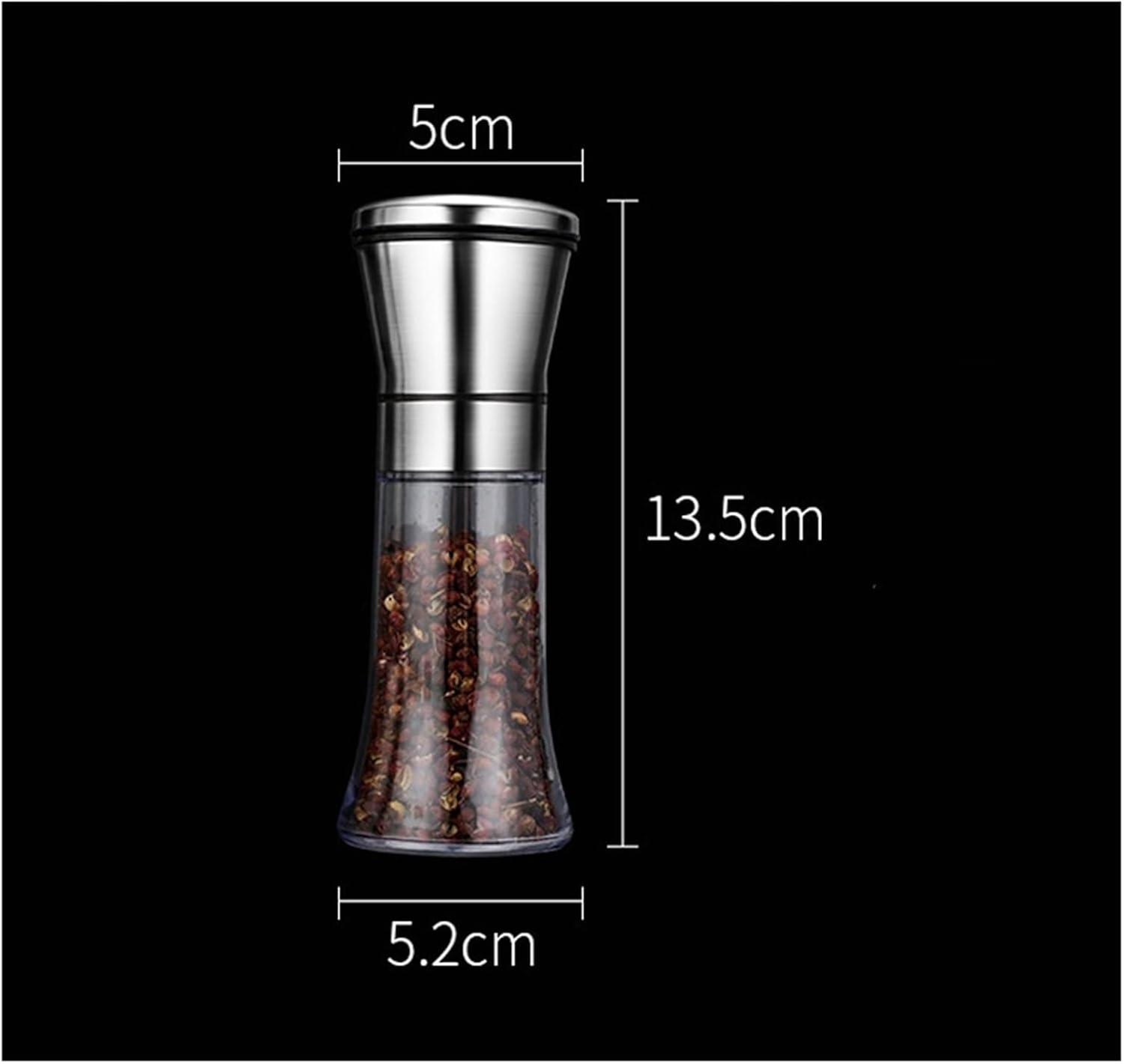 Salt and Pepper Wood Pepper Shakers with Strong Adjustable Ceramic Grinder with spare Ceramic Rotor kitchen Cooking Tools(Style 3)