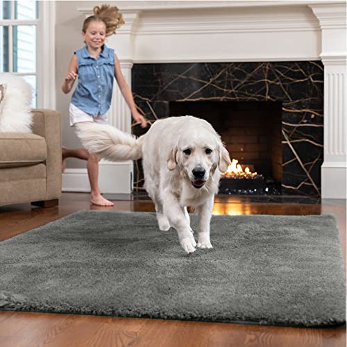 Gorilla Grip Soft Faux Fur Area Rug, Washable, Shed and Fade Resistant, Grip Dots Underside, Fluffy Shag Indoor Bedroom Rugs, Easy Clean, for Living Room Floor, Nursery Carpets, 7.5x10 FT, Steel Gray Gorilla Grip Soft Faux Fur Area Rug, Washable, Shed and Fade Resistant, Grip Dots Underside, Fluffy Shag Indoor Bedroom Rugs, Easy Clean, for Living Room Floor, Nursery Carpets, 7.5x10 FT, Steel Gray
