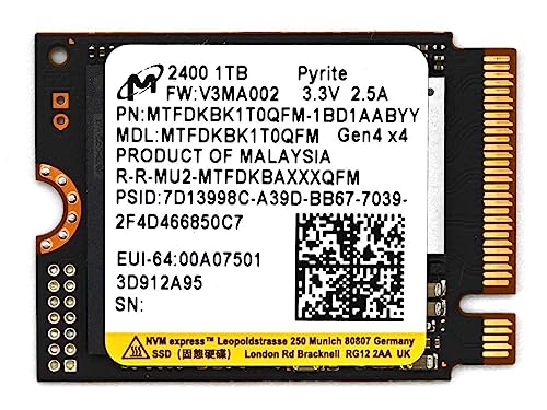 Image of Micron 2400 1TB M.2 2230 NVMe PCIe 4.0x4 SSD Solid State Drive MTFDKBK1T0QFM