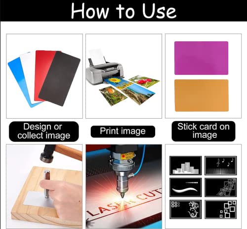 50 x Metall Visitenkarten Rohlinge, Metall Karten, Schwarz, Lnkjet- und Lasermarkierung Geeignet, Wasserfestes Aluminium, Gravierte Businesskarten für Büro und Office