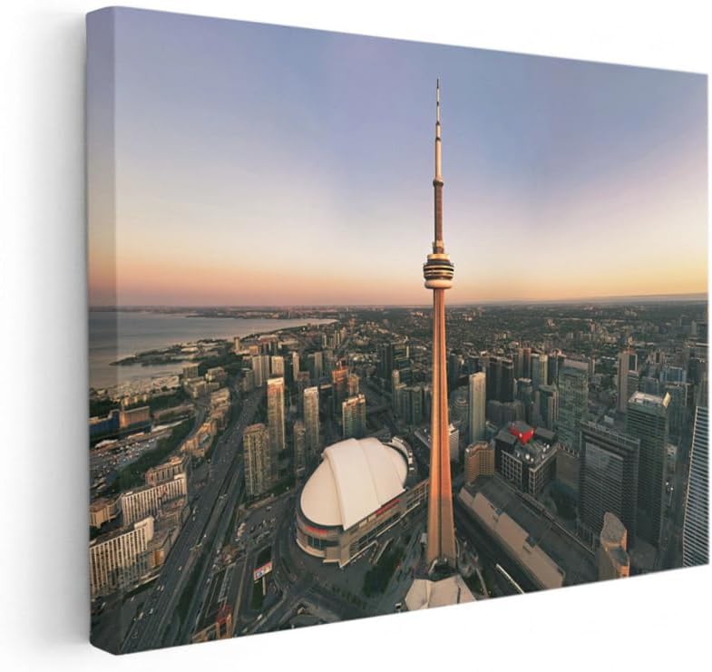 CN Tower Toronto Skyline Sunset Aerial View 20x16