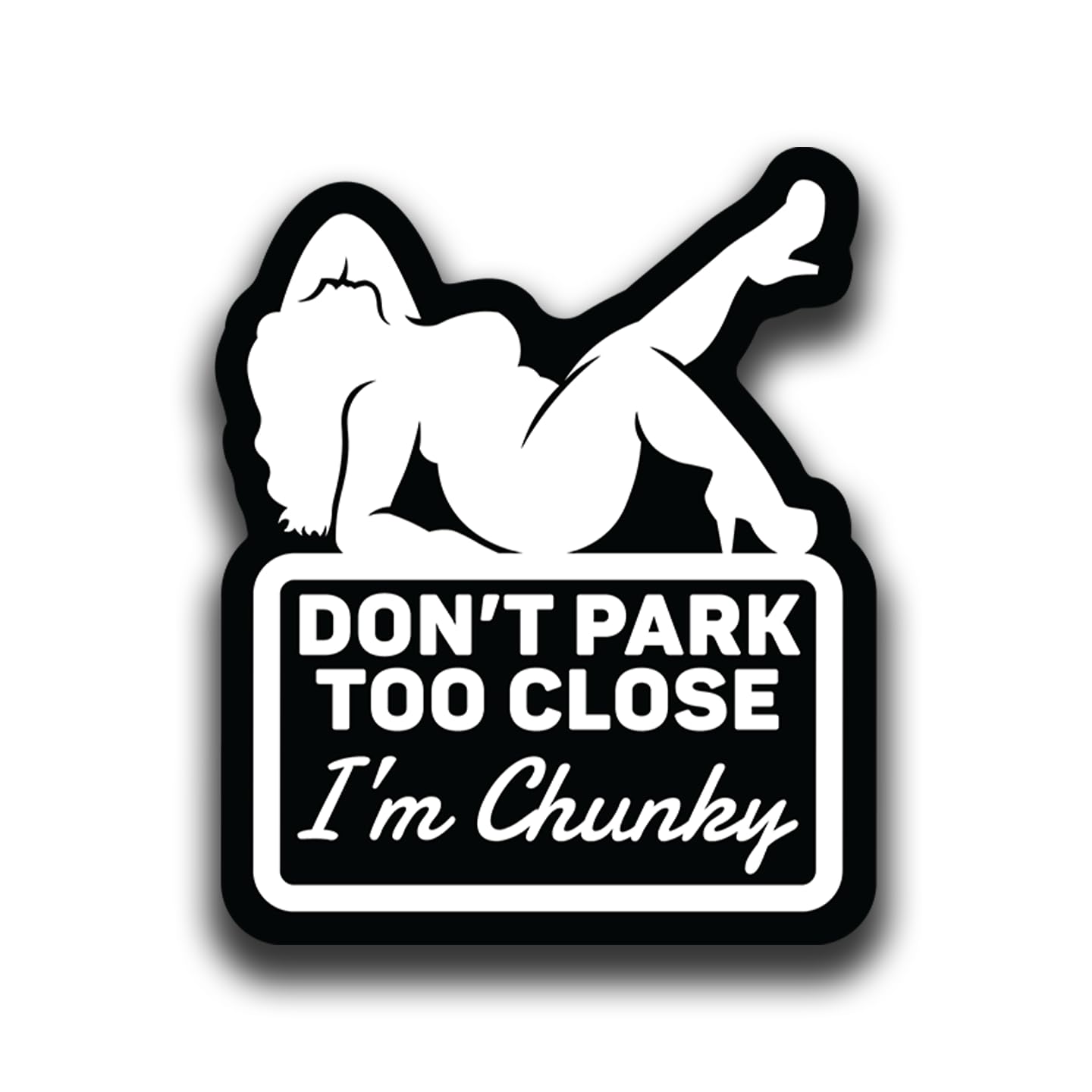 Autocollant voiture amusant chunky lot de 2 stickers blancs pour éviter les rayures de parking
