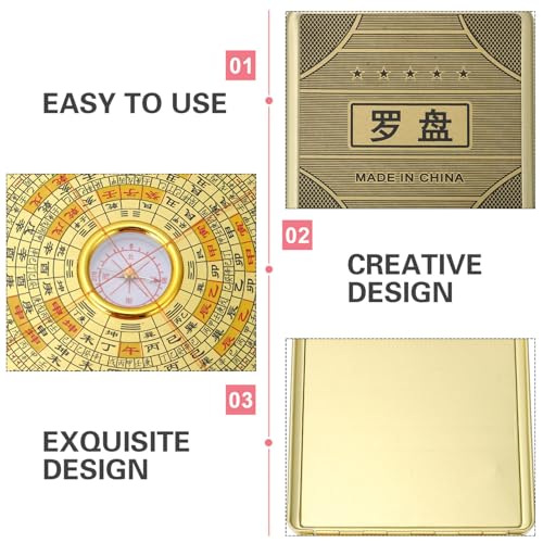 Brújula SUPVOX Feng Shui Tradicional 10cm Aleación Precisa miniatura 7