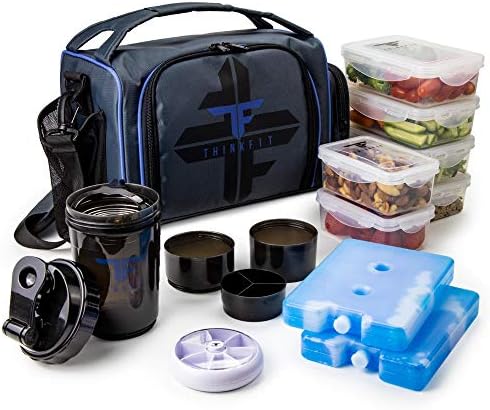 ThinkFit Insulated Lunch Box Meal Prep with Part 6 Food Control C...