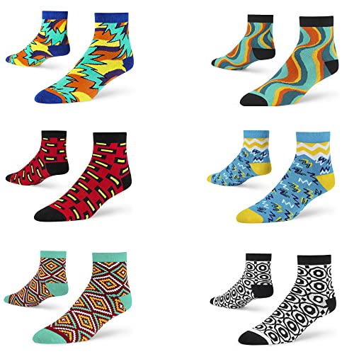 Image of DYNAMOCKS Men's and Women's Combed Cotton Ankle Length Socks (Pack of 6) (Multicolour, Free Size)