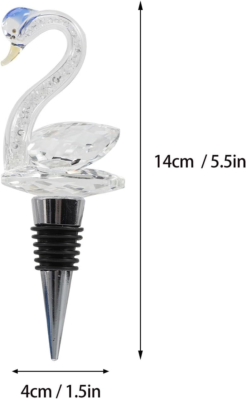 Crystal Elegant Bird Bottle Stopper with Silver Finish for Bottles
