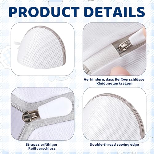 Wäschenetz BH, 3 Stück BH Wäschenetz Für Waschmaschine, 19 x 17 cm Halbrundes Design, Schützt Und Pflegt Feinwäsche, Ideal Für Unterwäsche Und Socken