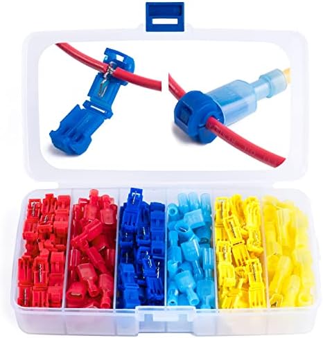 Wirefy T Tap Wire Connectors Kit - Electrical Connectors Kit - Spade Terminals - Quick Splice Disconnect Wire Taps - (120 PCS 22-10 AWG) | T Taps for Wiring Automotive and T Splice Wire Connectors