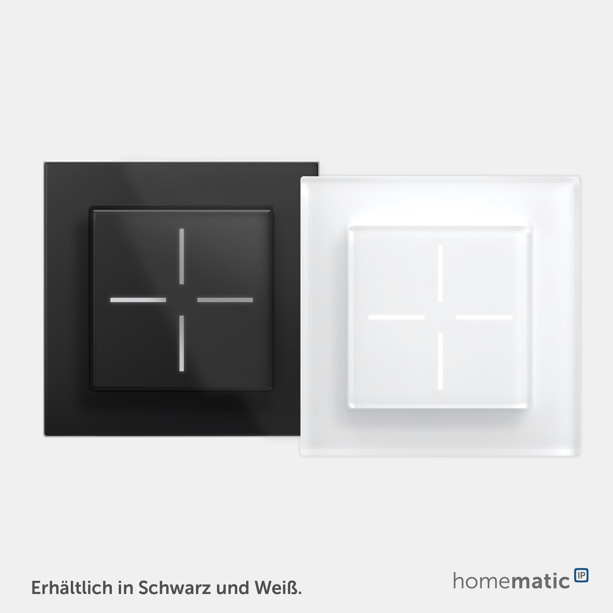 Homematic IP Termostato de pared de cristal negro Smart Home, mide la temperatura + humedad del aire, termostato digital, radiador/calefacción por suelo radiante con aplicación, Alexa, Google