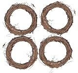 Simoutal Grapevine Wreath DIY Crafts Natural Dried Round Grapevines Wreath Bulk for Decoration, Craf