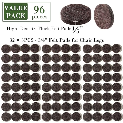 Fursafe&Q Felt Furniture Pads, Furniture Felt Pads for Hardwood Floors -Self Adhesive Chair Leg Floor Protectors, Protect Your Floors from Nicks, Bumps and Scratch,96 Pcs Round Cabinet Door Bumper by Fursafe&Q - Used condition - Image 3