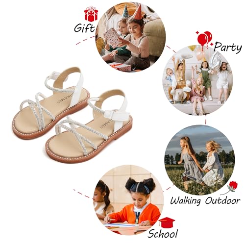 Image of PHIRAMIN Toddler Flower Girl Sandals - Girl Dress Shoes Toddler Little Kid Wedding Party