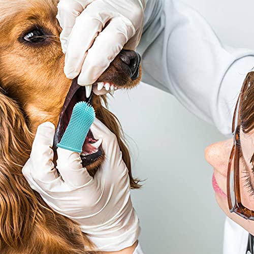 Dog Finger Toothbrush (2 Pack), Nontoxic Silicone Dog Toothbrush with Storage Case, Dog Cat Puppy Toothbrush for Teeth Cleaning Breath Dental Care Upgrade Full-Surrounded Bristles (Blue) - Image 7