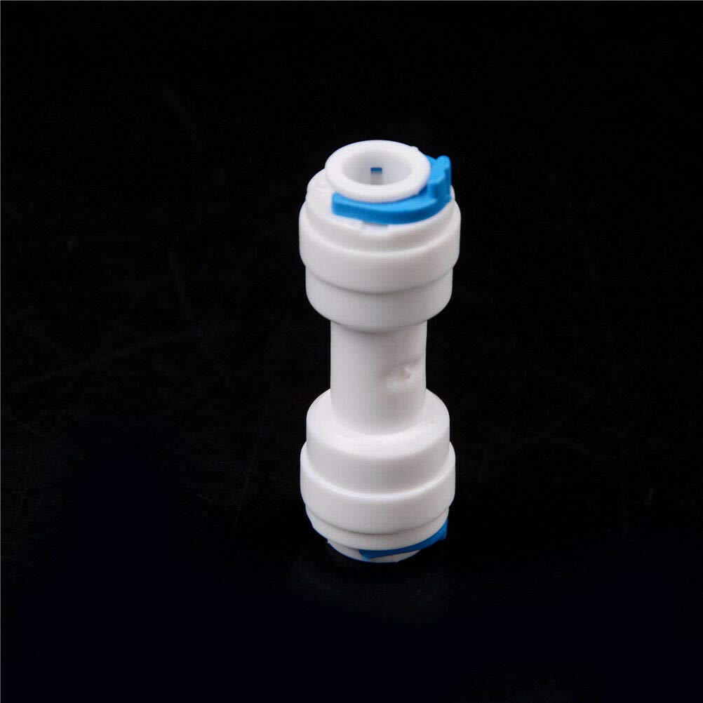 Grifo de filtro de agua, conectores, 5 piezas, para sistema de filtro de agua RO de ósmosis inversa (6,35 mm a 6,35 mm conexión recta)