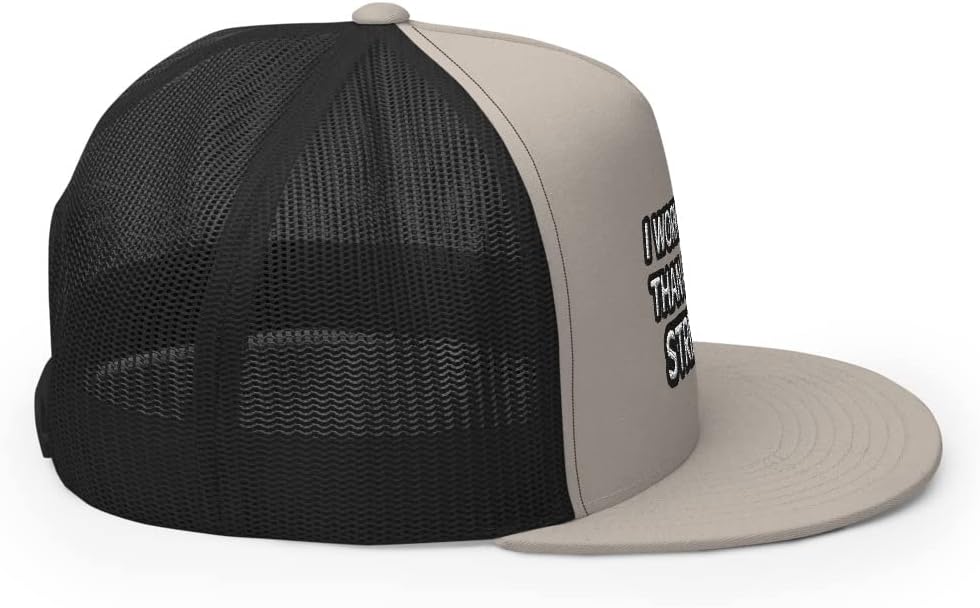 I Work Harder Than an Ugly Stripper Embroidered Trucker Hat Flat Bill High Crown Mesh Back Snapback Words Funny Cap