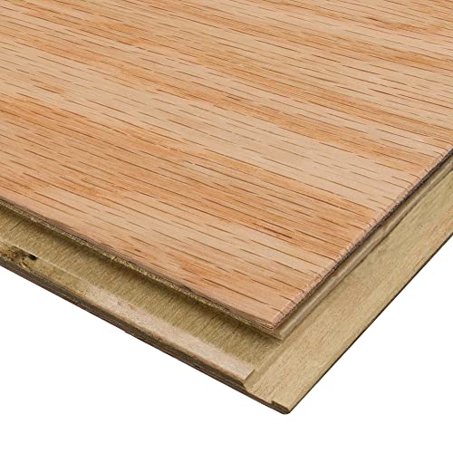 Harris Wood Red Oak Engineered Hardwood Flooring 4-3/4” Wide x 12” to 46-1/4” Random Lengths, Natural Color - 1 case, Covers 33 Square Feet