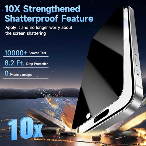sorlnern 3 Pack Privacy Screen Protector Compatible for iPhone 16 Pro Max by sorlnern - Used condition - Image 3