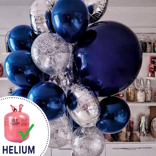 Image of PartyWoo Navy Blue Balloons 4pcs 36 Inch Matte Helium Dark Blue Latex Balloons for Graduation Anniversary Wedding Sports Theme Boy Baby Shower Men Birthday Bachelorette Party Decorations Blue-Y72