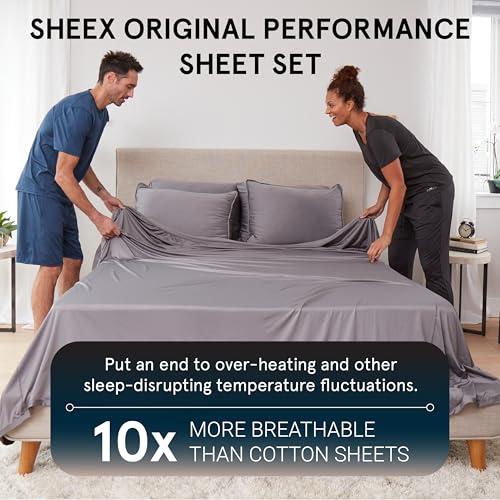 SHEEX - Original Performance Sheets Set (Full) Black - Cooling Sheets - Moisture Wicking - 1 Flat Cooling Sheet, 1 Fitted Cooling Sheet, 2 Pillow Covers - Wrinkle Free - Sleep Aid by SHEEX - Image 3