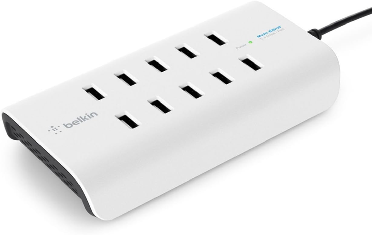 Belkin Rockstar 10-Port USB-A Charger (10 x 2.4 A Fast Charging) - White