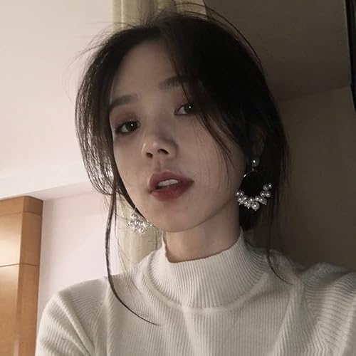 Pearl Earrings Pearl Drop Earrings For Women Dainty Long Tassel Pearl Dangle Earrings Jewelry For Teen Girls (Hoop) #TOP4