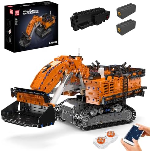 Mould King 17100 Technik Bagger Klemmbausteine Bausatz, 2436 Teile Straßenhobel Bergbaubagger mit Beweglicher Lenkung, Mechanischen Funktionen und Baustellenfahrzeug Modell