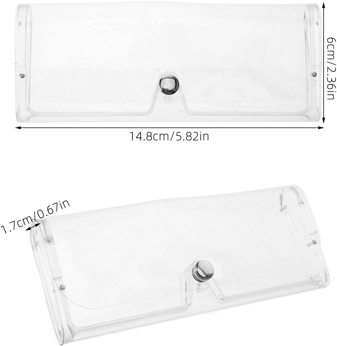 10pcs Plastic Eyeglasses Cases Portable Reading Glasses Storage Box with Button Closure Travel Sunglasses Organizer for Women Men