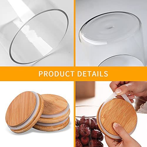 Encheng Glass Jars With Lids,Airtight Glass Food Storage Jars With Bamboo Lids,7 Pack Borosilicate Glass Pantry Storage Container For Kitchen,Pantry,Flour,Coffee,Cereal,Beans,Pasta,Powder #TOP2