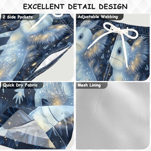 Boy Swim Trunks Glowing Axolotls in Night Quick Dry Bathing Suit Swimsuit Toddler Beach Board Shorts4