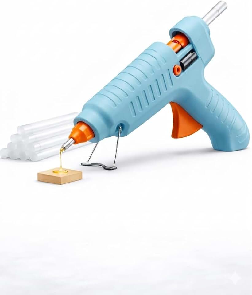 Pistola de Cola Quente Profissional Alta Potência Grande Aquecimento Rápido Fixação Forte Uso Intensivo (Azul)