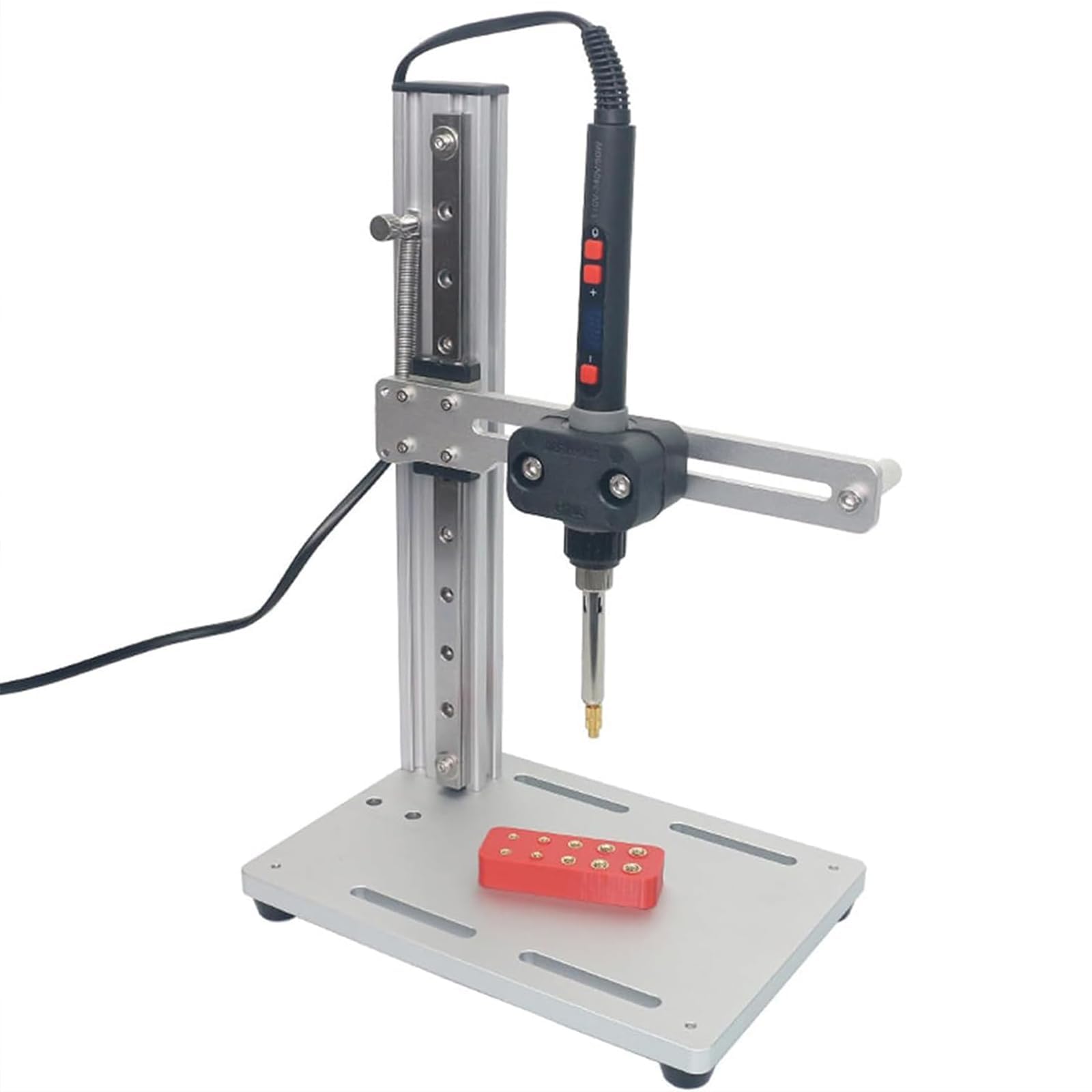 Pressatrice verticale a caldo 90W,strumento per inserti termofissati con stazione di saldatura completa e set di punte per inserti in ottone per incorporamento di fili di plastica stampati in 3 Small