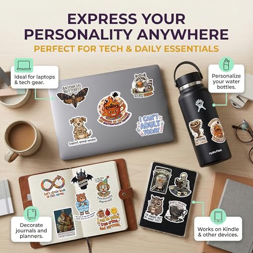 200 PCS Funny Holographic Stickers for Adults, Sarcastic Meme Adult Sticker Pack with Sparkly Star Finish for Laptop, Water Bottle, Phone, Kindle, Journal, Scrapbook, Planner, Luggage, No Repeats - Image 8
