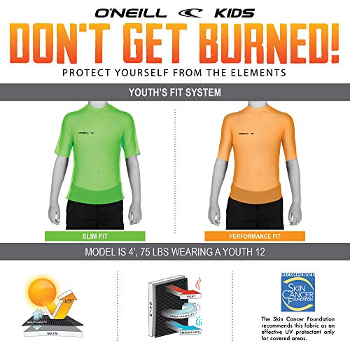 O'neill Wetsuits Boys' Standard Youth Basic Skins 50+ Short Sleeve Rash Guard, Red, 10 #TOP3