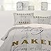 Anzona Laundry Today or Naked Tomorrow Duvet Cover Twin Size - 4 Pieces Duvet Cover Set, Daily Routine Wood Board Bedding Comforter Cover Zipper Closure, 1 Duvet Cover 1 Fitted Sheet 2 Pillow Shams