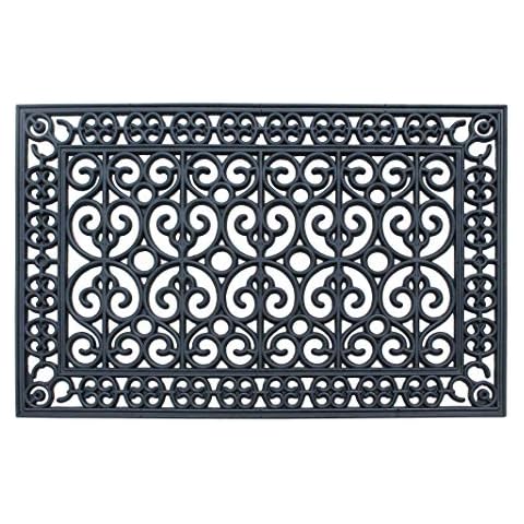 A1 Home Collections Large Outdoor Floor Mat, Rubber, 24" X36”, Ideal for Outside entryway, Scrapes Shoes Clean of Dirt & Grime,Heavy Duty Doormat for Indoor Outdoor,Rug Mats for Entry,Patio Cover