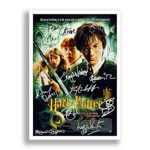 Mounted Gifts Trading Harry Potter All Movie posters cast signed autograph poster photo print photograph artwork wall art picture Film ((A4 Poster) Harry Potter and the Chamber of Secrets)